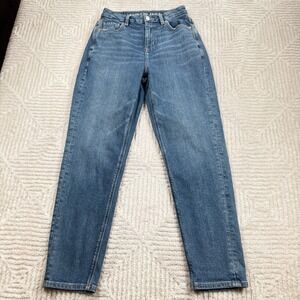 American Eagle Curvy Mom Jean Womens 0 Regular Blue High Rise Stretch Street
